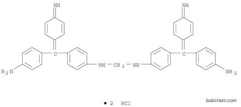 Molecular Structure of 121525-83-5 (Methanediamine, N,N'-bis[4-[(4-aminophenyl)(4-imino-2,5-cyclohexadien-1-ylidene)methyl]phenyl]-, hydrochloride (1:2))